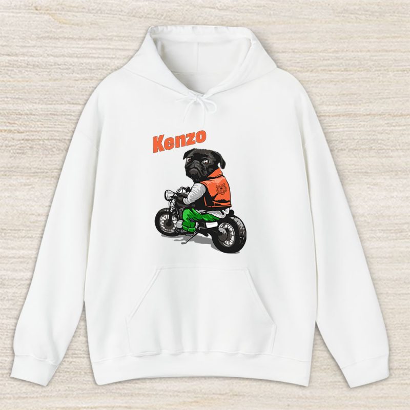 Pug Dog Riding A Motorcycle Kenzo Brand Unisex Hoodie TAH6383