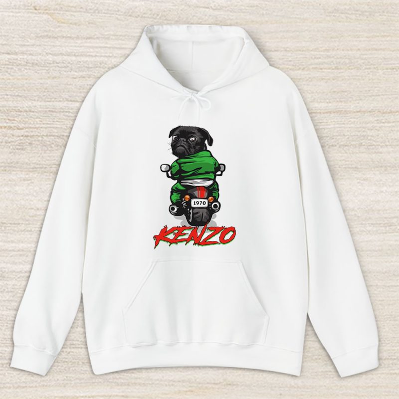 Pug Dog Riding A Motorcycle Kenzo Brand Unisex Hoodie TAH6384