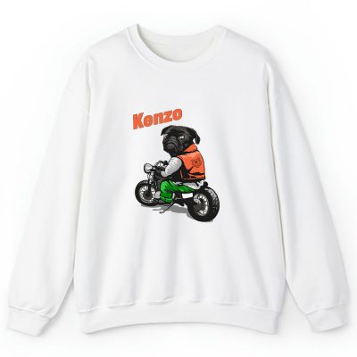 Pug Dog Riding A Motorcycle Kenzo Brand Unisex Sweatshirt TAS6383