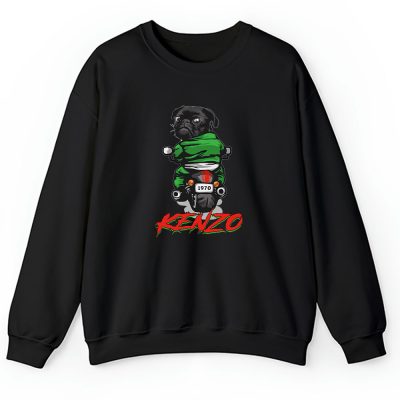 Pug Dog Riding A Motorcycle Kenzo Brand Unisex Sweatshirt TAS6384