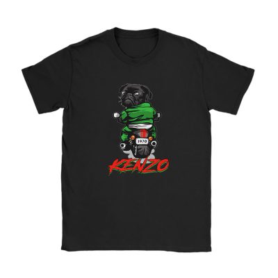 Pug Dog Riding A Motorcycle Kenzo Brand Unisex T-Shirt Cotton Tee TAT6384