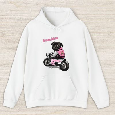 Pug Dog Riding A Motorcycle Moschino Brand Unisex Hoodie TAH6387