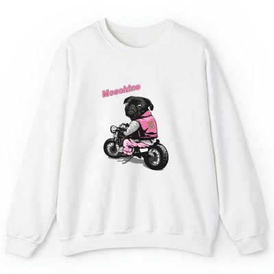 Pug Dog Riding A Motorcycle Moschino Brand Unisex Sweatshirt TAS6387