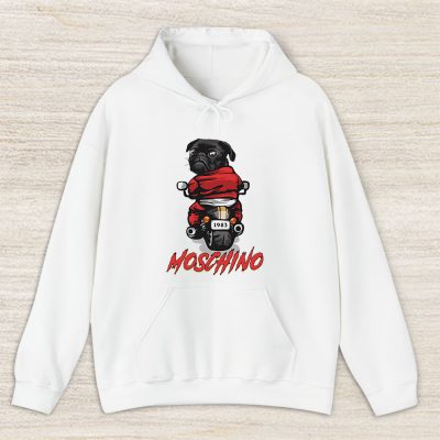 Pug Dog Riding A Motorcycle Moschino Unisex Hoodie TAH5535