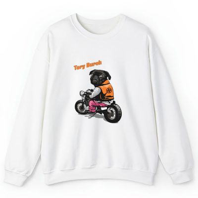 Pug Dog Riding A Motorcycle Tory Burch Brand Unisex Sweatshirt TAS6391