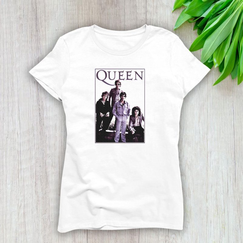 Queen Band Freddie Mercury Brian May Band Lady T-Shirt Women Cotton Tee TLT7777