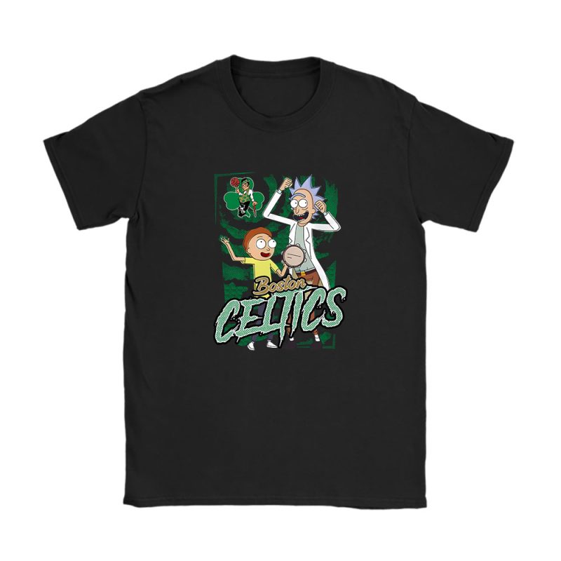 Rick And Morty X Boston Celtics Team NBA Basketball Unisex T-Shirt Cotton Tee TAT8538