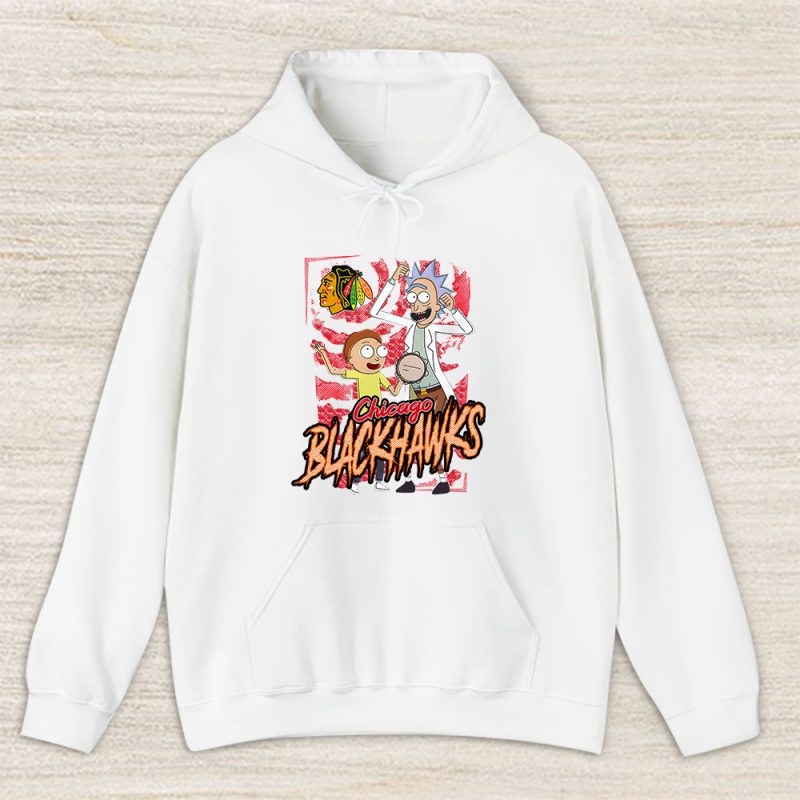 Rick And Morty X Chicago Blackhawks Team NHL Hockey Fan Unisex Hoodie TAH8815