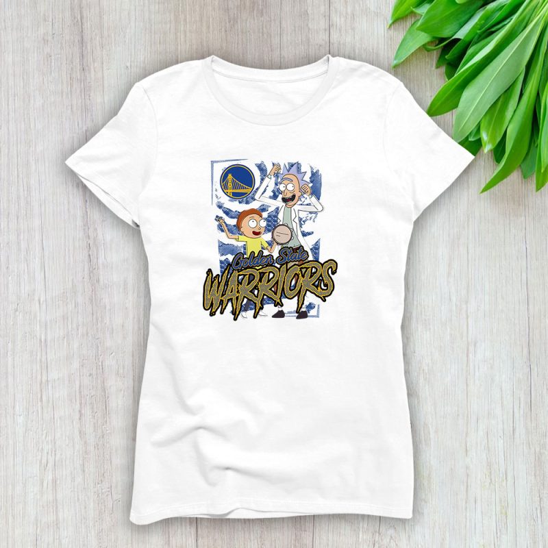 Rick And Morty X Golden State Warriors Team NBA Basketball Lady T-Shirt Women Tee LTL8541