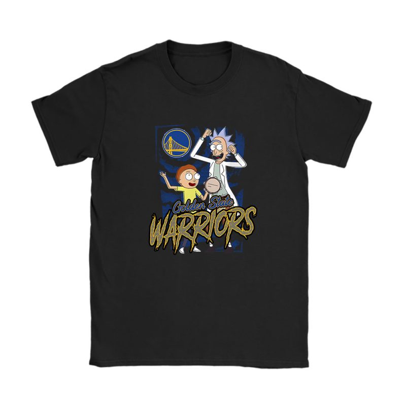 Rick And Morty X Golden State Warriors Team NBA Basketball Unisex T-Shirt Cotton Tee TAT8541