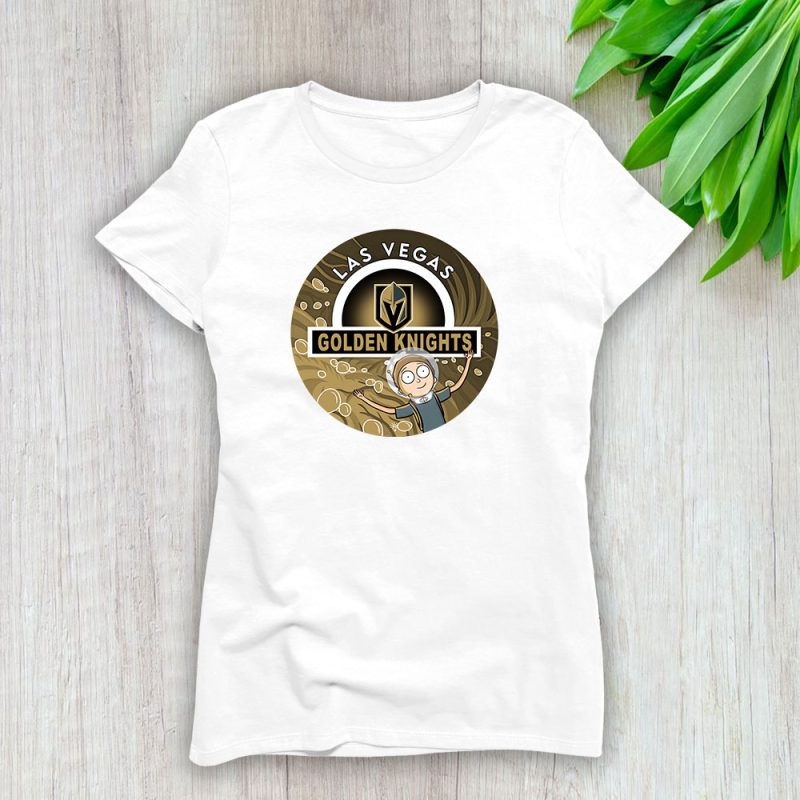 Rick And Morty X Las Vegas Golden Knights Team NHL Hockey Fan Lady T-Shirt Women Tee LTL8671