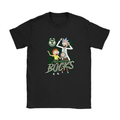 Rick And Morty X Milwaukee Bucks Team NBA Basketball Unisex T-Shirt Cotton Tee TAT8545