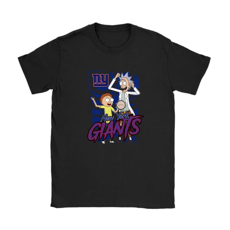 Rick And Morty X New York Giants Team NFL American Football Unisex T-Shirt Cotton Tee TAT8809