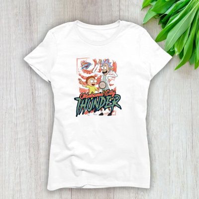 Rick And Morty X Oklahoma City Thunder Team NBA Basketball Lady T-Shirt Women Tee LTL8546