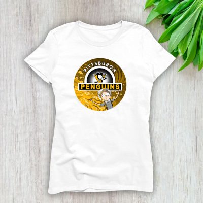 Rick And Morty X Pittsburgh Penguins Team NHL Hockey Fan Lady T-Shirt Women Tee LTL8675