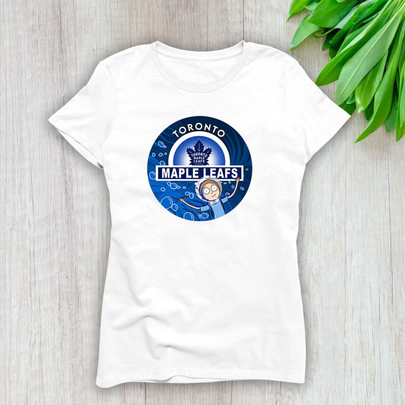 Rick And Morty X Toronto Maple Leafs Team NHL Hockey Fan Lady T-Shirt Women Tee LTL8676