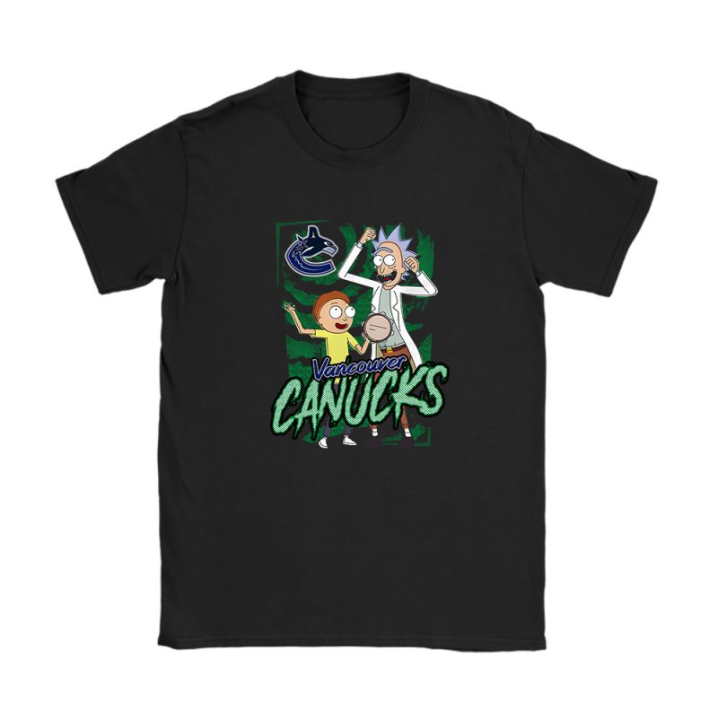 Rick And Morty X Vancouver Canucks Team NHL Hockey Fan Unisex T-Shirt Cotton Tee TAT8823