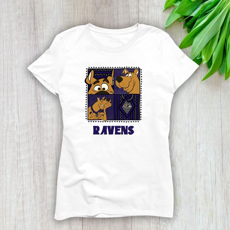 Scoopy Doo X Baltimore Ravens Team NFL American Football Lady T-Shirt Cotton Tee TLT6491