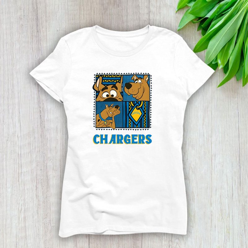 Scoopy Doo X Los Angeles Chargers Team NFL American Football Lady T-Shirt Cotton Tee TLT6505