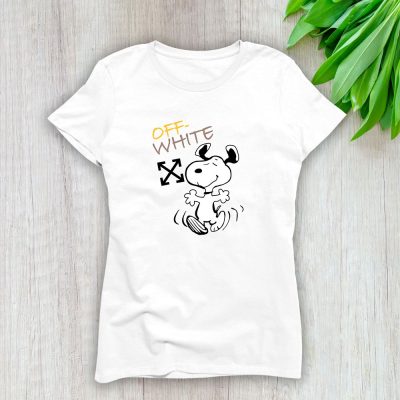 Snoopy Off-White Lady T-Shirt Women Cotton Tee TLT7686