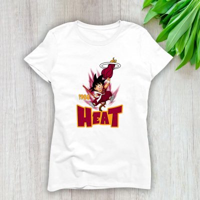 Son Goku X Miami Heat Team X NBA X Basketball Lady Shirt Women Tee TLT5634