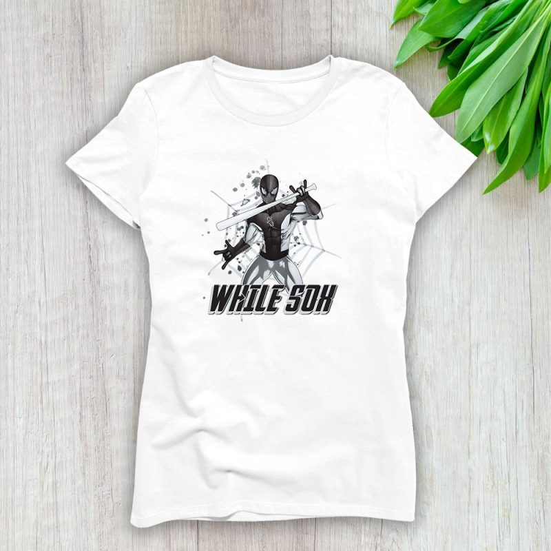 Spiderman MLB Chicago White Sox Lady T-Shirt Women Tee LTL7177