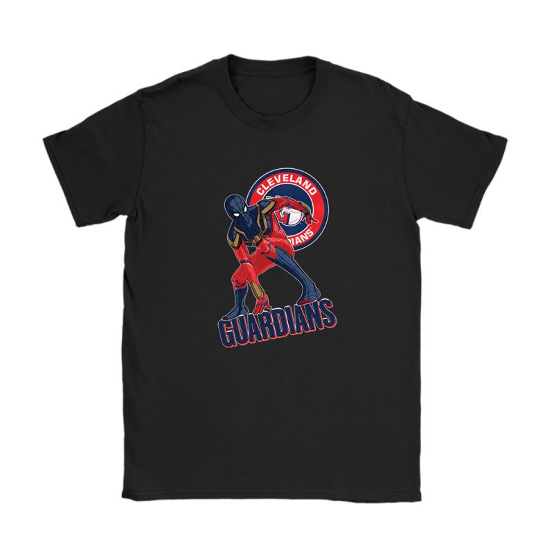 Spiderman MLB Cleveland Guardians Unisex T-Shirt Cotton Tee TAT8365