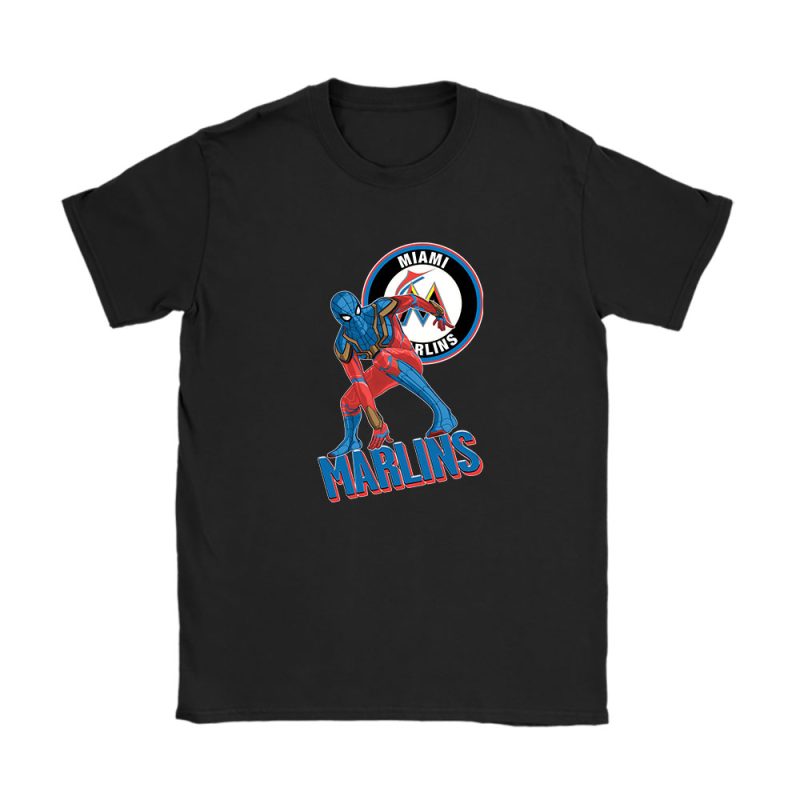 Spiderman MLB Miami Marlins Unisex T-Shirt Cotton Tee TAT8409