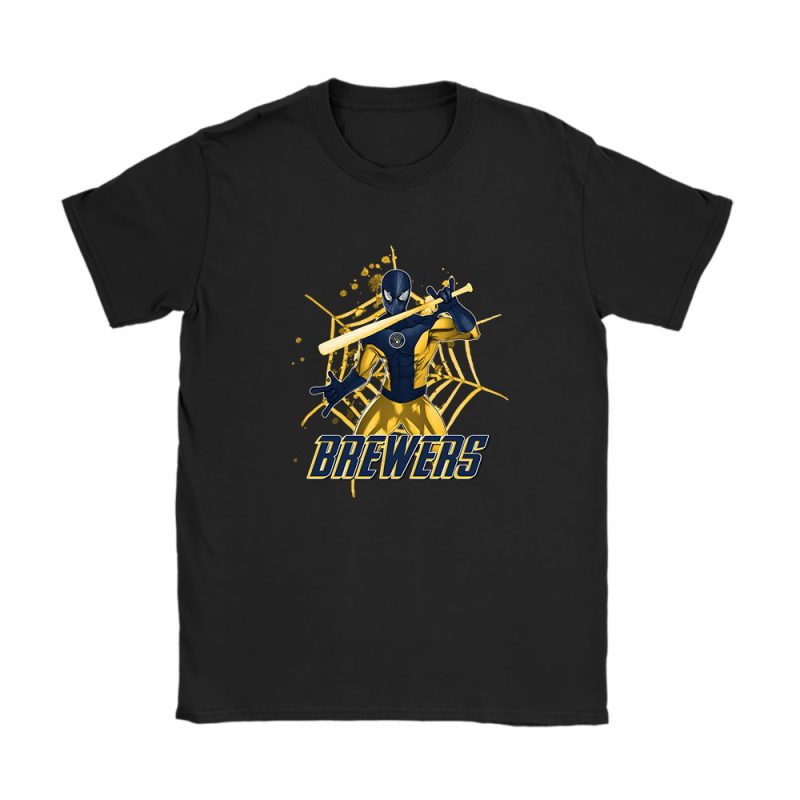 Spiderman MLB Milwaukee Brewers Unisex T-Shirt Cotton Tee TAT7280