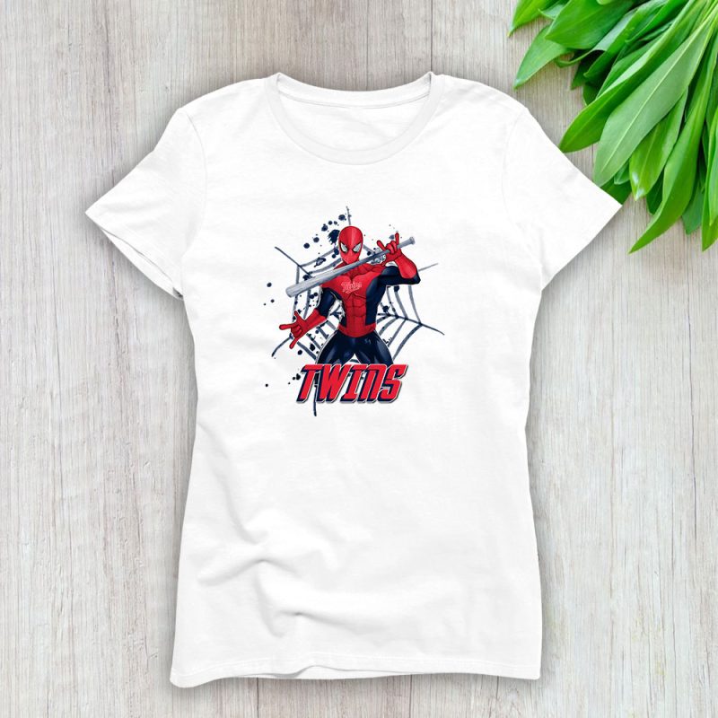 Spiderman MLB Minnesota Twins Lady T-Shirt Women Tee LTL7296