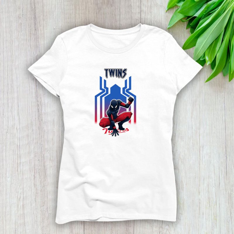 Spiderman MLB Minnesota Twins Lady T-Shirt Women Tee LTL7297