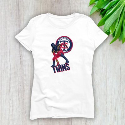 Spiderman MLB Minnesota Twins Lady T-Shirt Women Tee LTL8410