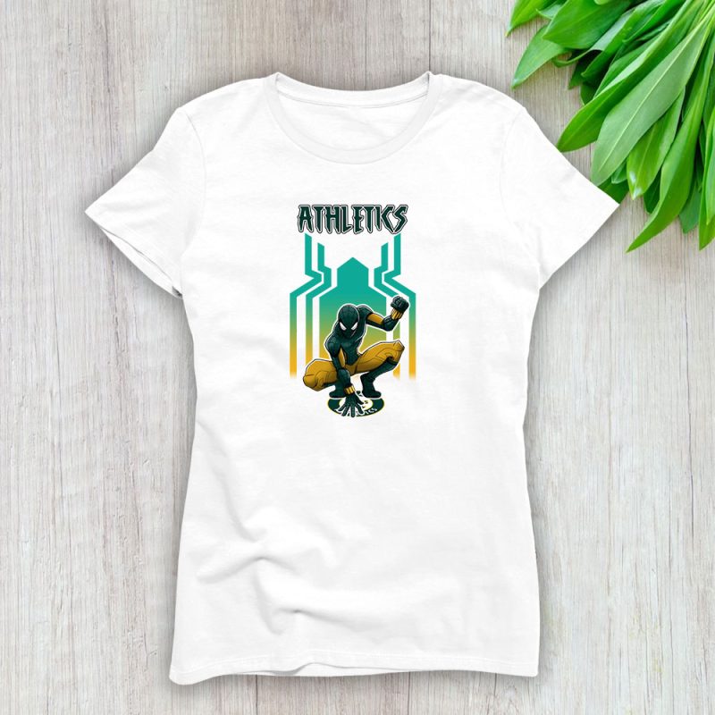 Spiderman MLB Oakland Athletics Lady T-Shirt Women Tee LTL7335