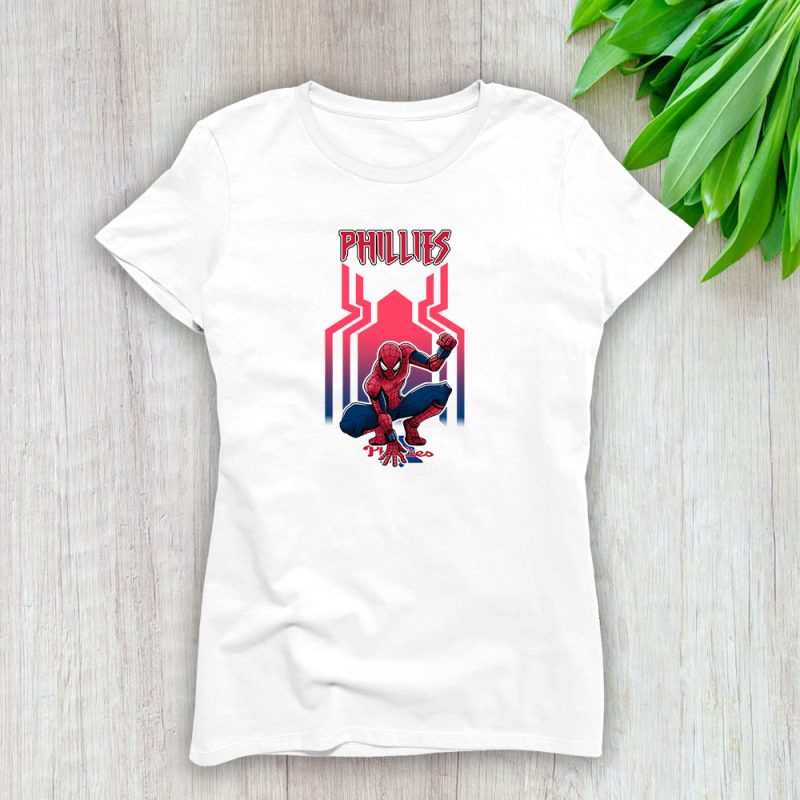 Spiderman MLB Philadelphia Phillies Lady T-Shirt Women Tee LTL7360