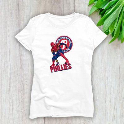 Spiderman MLB Philadelphia Phillies Lady T-Shirt Women Tee LTL8433