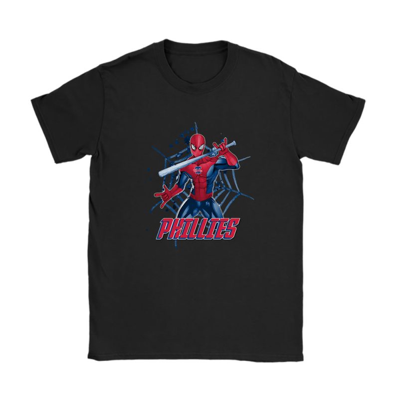 Spiderman MLB Philadelphia Phillies Unisex T-Shirt Cotton Tee TAT7359