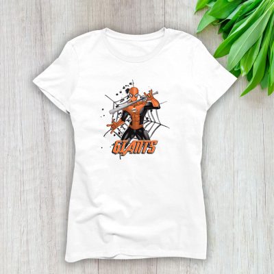 Spiderman MLB San Francisco Giants Lady T-Shirt Women Tee LTL7383