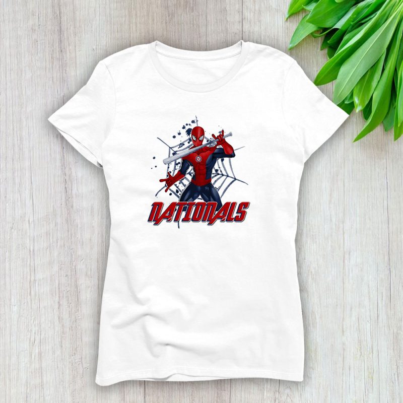 Spiderman MLB Washington Nationals Lady T-Shirt Women Tee LTL7421