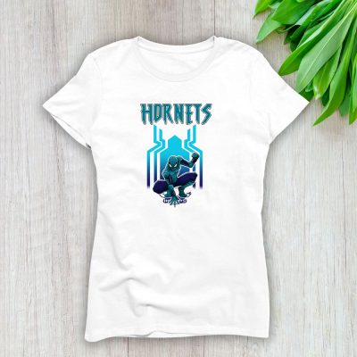 Spiderman NBA Charlotte Hornets Lady T-Shirt Women Tee LTL7164