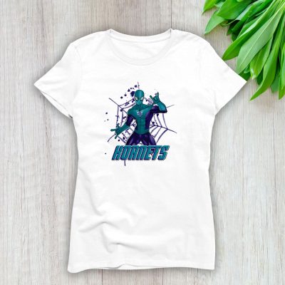 Spiderman NBA Charlotte Hornets Lady T-Shirt Women Tee LTL7166