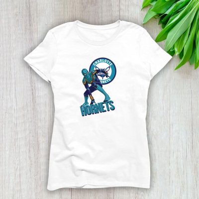 Spiderman NBA Charlotte Hornets Lady T-Shirt Women Tee LTL8366