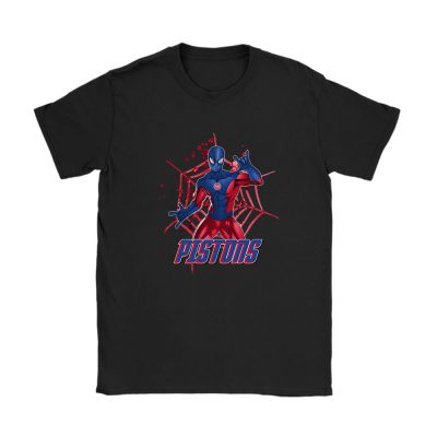 Spiderman NBA Detroit Pistons Unisex T-Shirt Cotton Tee TAT7208