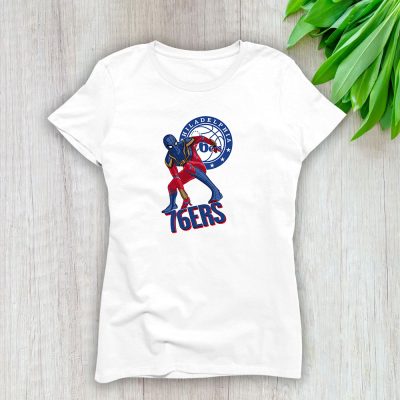 Spiderman NBA Philadelphia 76ers Lady T-Shirt Women Tee LTL8434