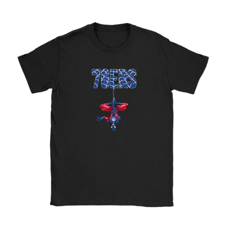 Spiderman NBA Philadelphia 76ers Unisex T-Shirt Cotton Tee TAT7362