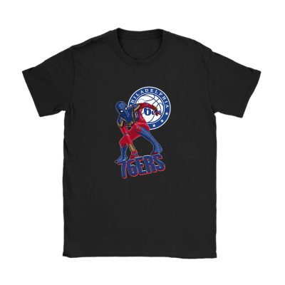 Spiderman NBA Philadelphia 76ers Unisex T-Shirt Cotton Tee TAT8434