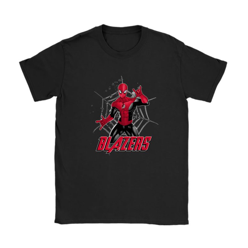 Spiderman NBA Portland Trail Blazers Unisex T-Shirt Cotton Tee TAT7353