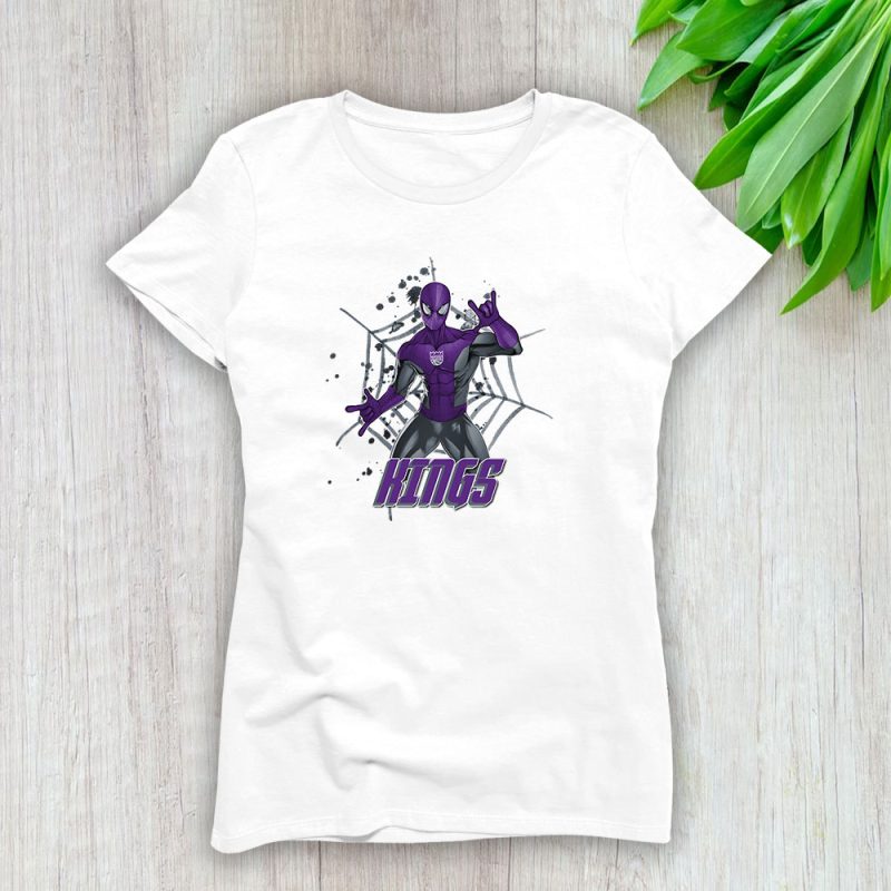 Spiderman NBA Sacramento Kings Lady T-Shirt Women Tee LTL7387