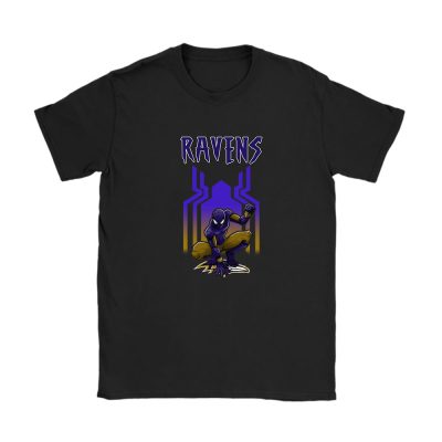 Spiderman NFL Baltimore Ravens Brand Unisex T-Shirt Cotton Tee TAT6571