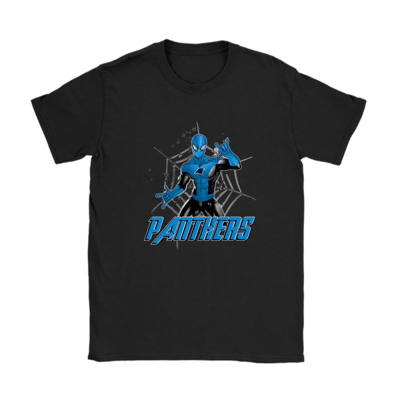 Spiderman NFL Carolina Panthers Unisex T-Shirt Cotton Tee TAT7173