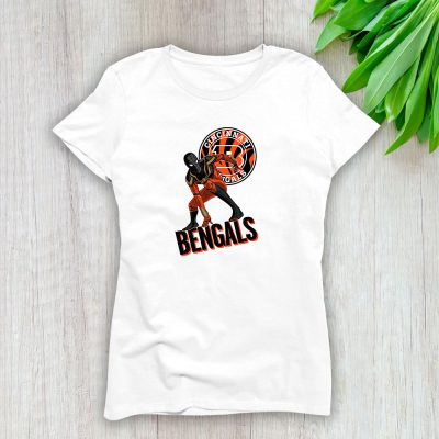 Spiderman NFL Cincinnati Bengals Lady T-Shirt Women Cotton Tee TLT7641